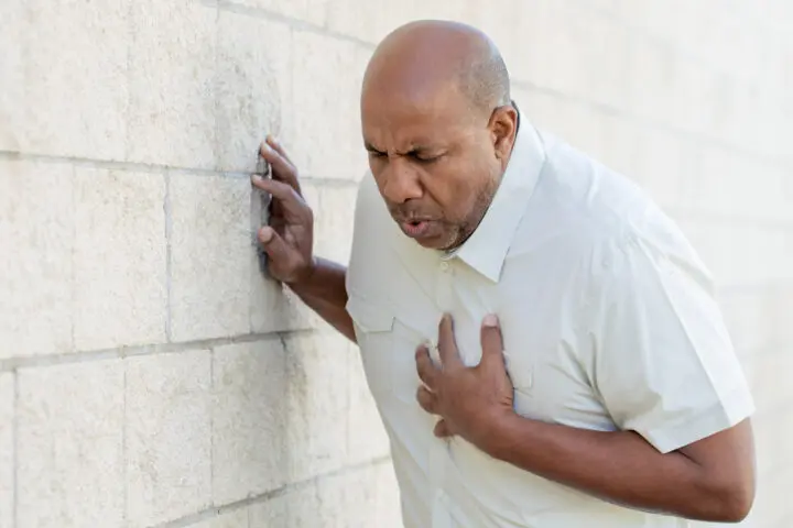 African American man with chest pains