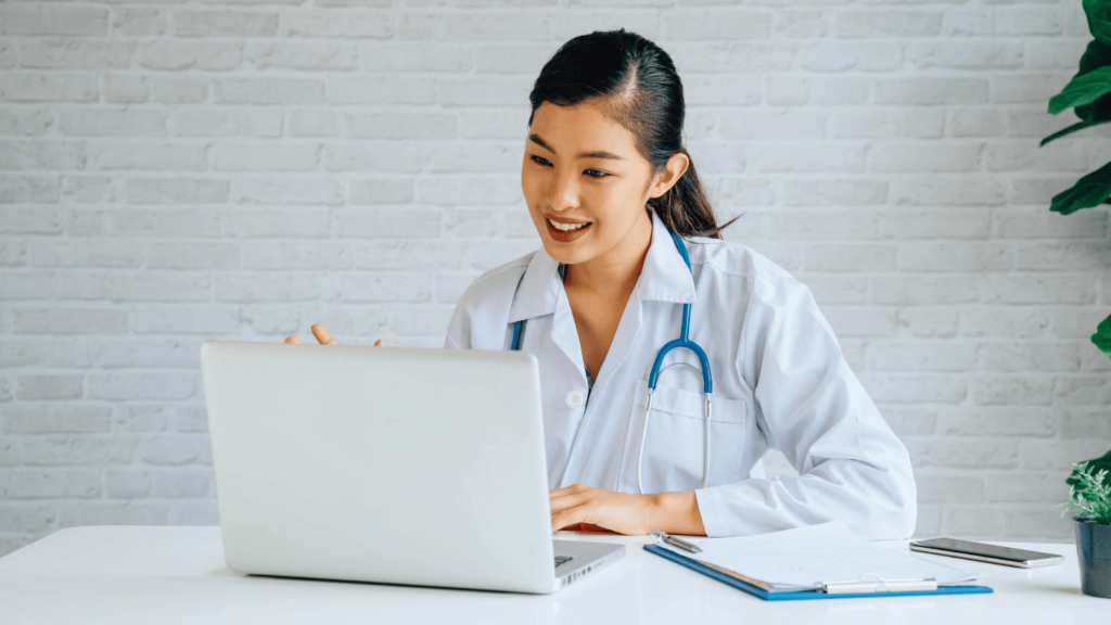 Female doctor providing a telemedicine consultation for a Tirzepatide online prescription