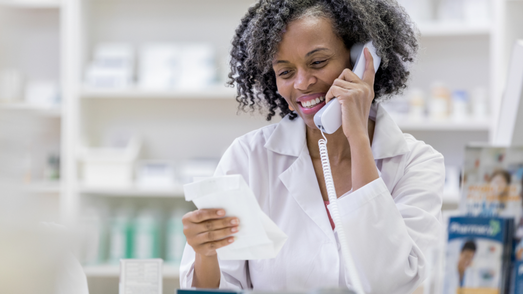 Pharmacist filling Ozempic prescription over the phone