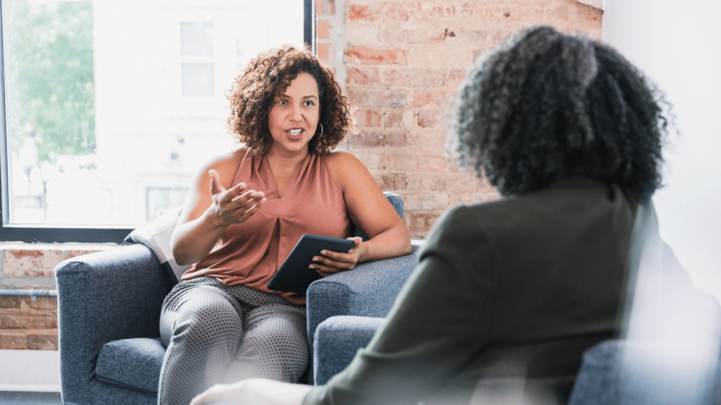 Woman explaining Suboxone treatment