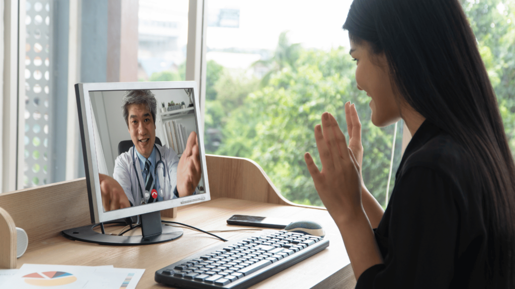 Woman talking to telehealth doctor about Ozempic and Rybelsus