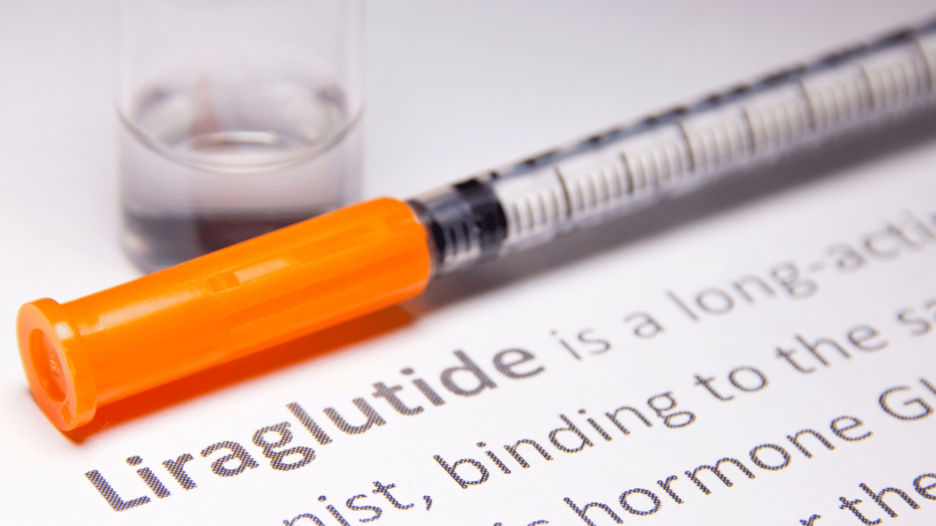 Liraglutide injection on top of paper