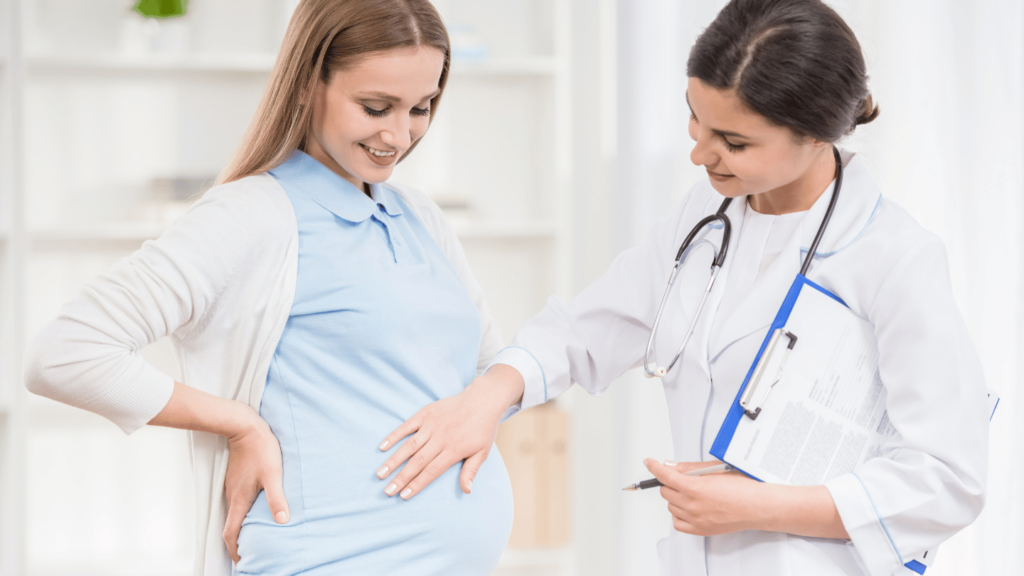 Pregnant woman getting a check up