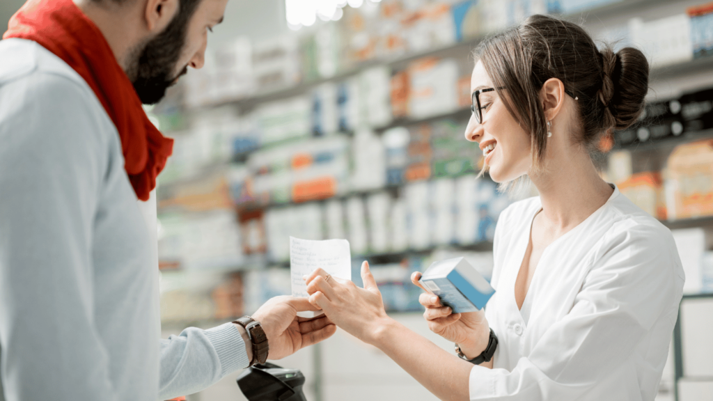 Pharmacist examining an Ozempic coupon