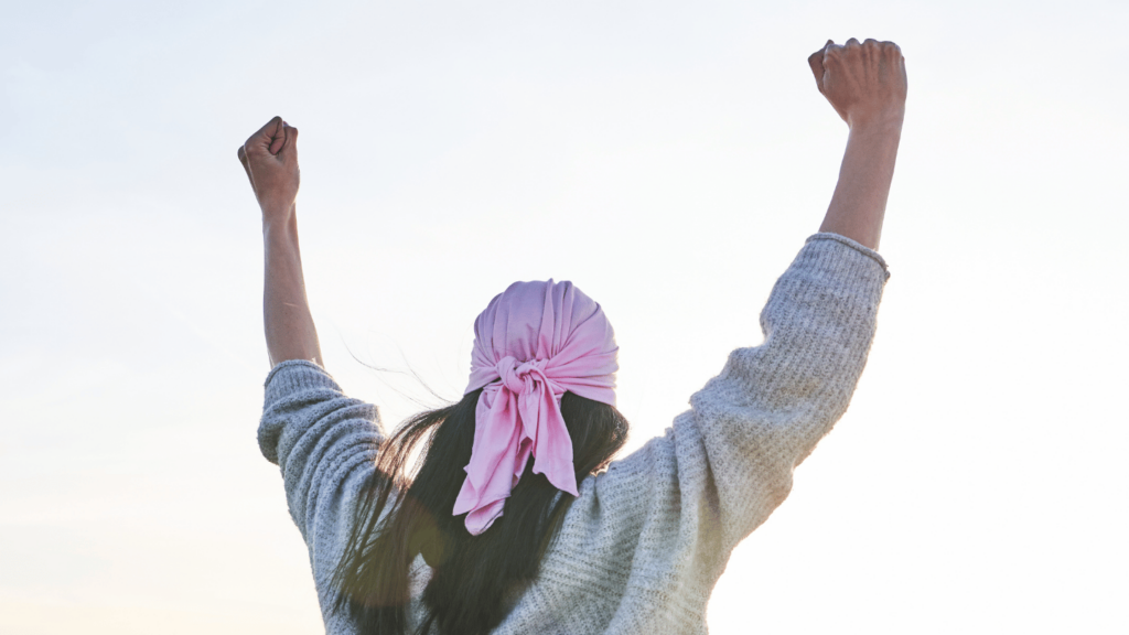 Woman celebrating