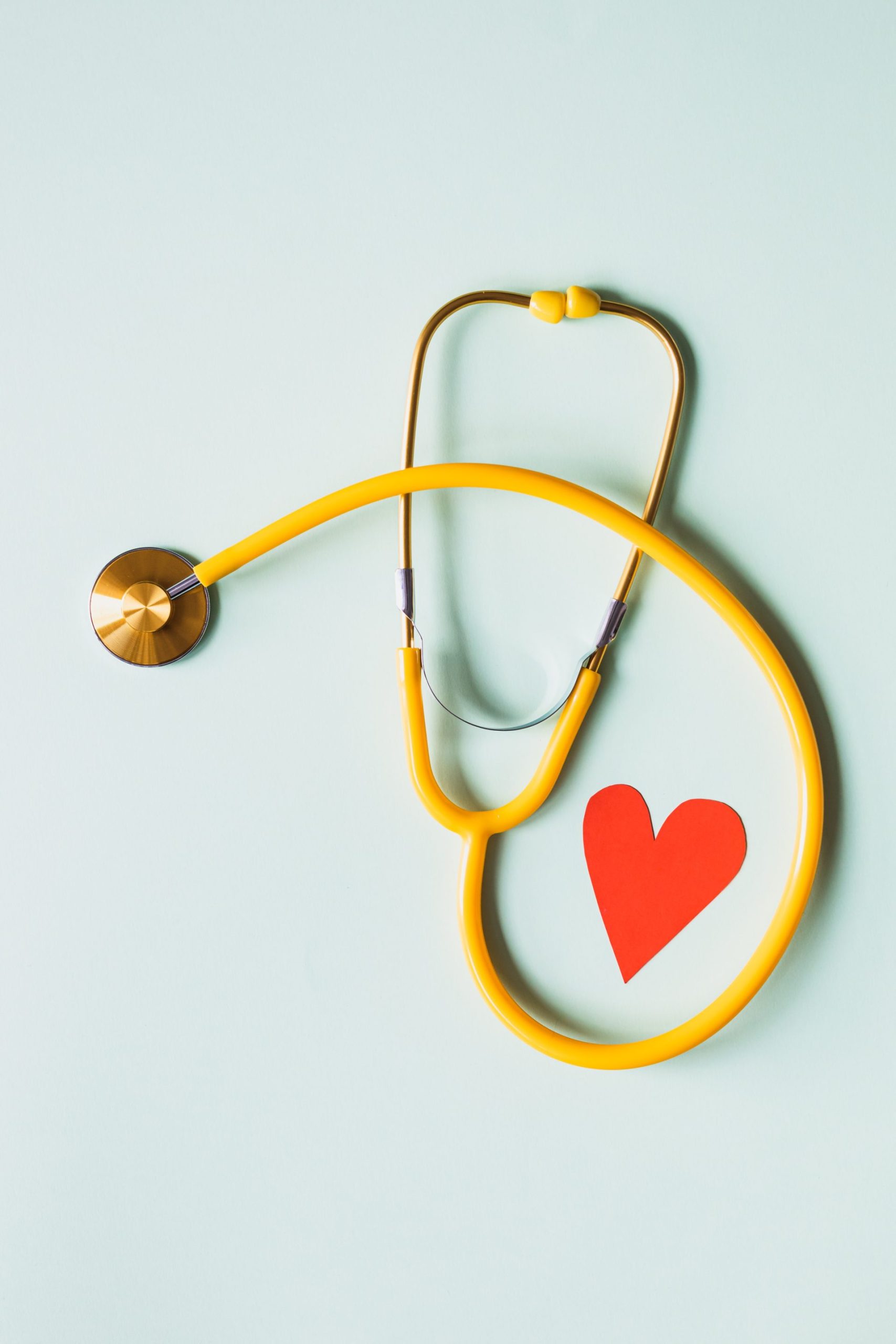 Stethoscope and a heart representing cholesterol panels